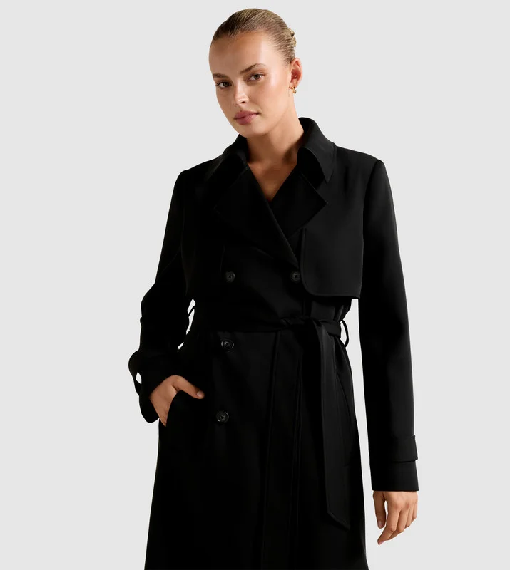 forever new  DELILAH Pocket Detail Soft Trench Coat for Women | Best Price UAE